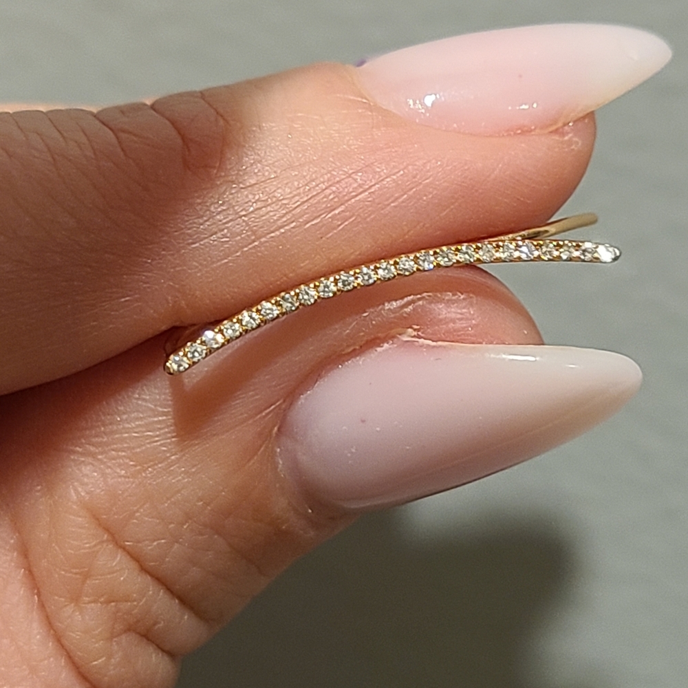 14k Rose Gold & Diamond Earring, Ear Climber